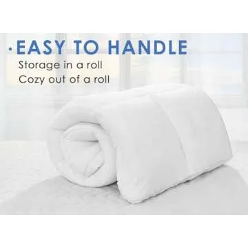 Marine Moon Twin XL Mattress Topper, Cooling Plush Bed Topper Soft Thick Pillow Top Mattress Toppers, 3 Inch Feather Down Alternative Pad Cover for College Dorm, Back Pain Relief, XL Twin 39" x 80"