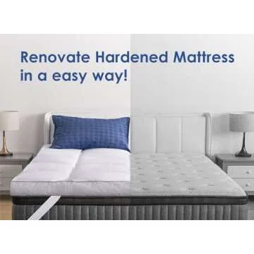 Marine Moon Twin XL Mattress Topper, Cooling Plush Bed Topper Soft Thick Pillow Top Mattress Toppers, 3 Inch Feather Down Alternative Pad Cover for College Dorm, Back Pain Relief, XL Twin 39" x 80"