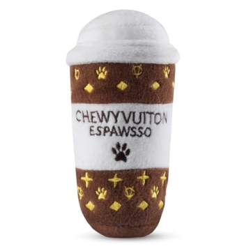 Dog Diggin Designs Nouveau Haute Coffee Station Collection | Unique Squeaky Parody Plush Dog Toys ?...