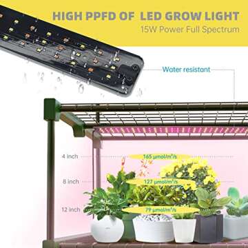 Bstrip Indoor Greenhouse with Grow Lights, 4 Tier 27.2" L×19.9" W×61.8" H Mini Greenhouse with Zippered PVC Cover for Seed Starting Trays, Dimmable 2FT 60W Plant Light for Indoor Plants with Timer