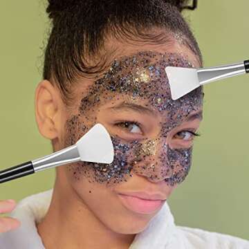 tifanso 4PCS Silicone Face Mask Brush Applicator, Flexible Silicone Brush for Face for Mud, Clay, DIY Mask, Body Lotion, BB Cream (Black)