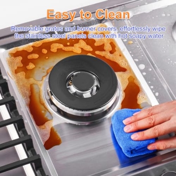 AMZCHEF 30'' Italian Gas Cooktop with 5 Burners