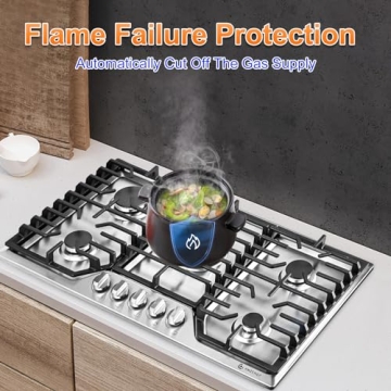 AMZCHEF 30'' Italian Gas Cooktop with 5 Burners