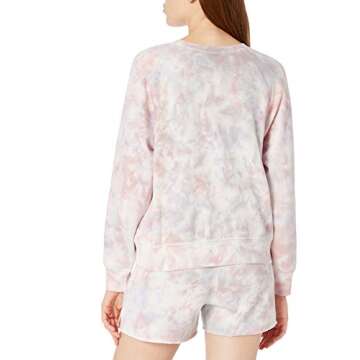 The Drop Women's Caroline Raglan Long-Sleeve Fleece Sweatshirt, Prism Tie Dye, S