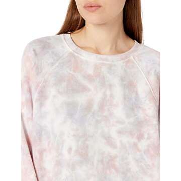 The Drop Women's Caroline Raglan Long-Sleeve Fleece Sweatshirt, Prism Tie Dye, S
