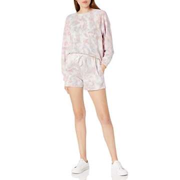 The Drop Women's Caroline Raglan Long-Sleeve Fleece Sweatshirt, Prism Tie Dye, S