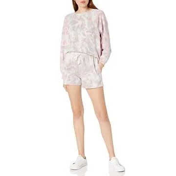 The Drop Women's Caroline Raglan Long-Sleeve Fleece Sweatshirt, Prism Tie Dye, S