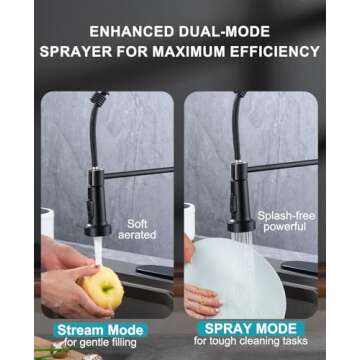 Durable Kitchen Faucet with Pull Down Sprayer and Temperature Control