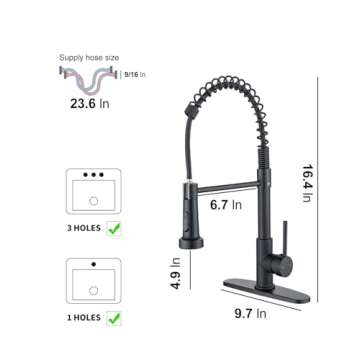 Durable Kitchen Faucet with Pull Down Sprayer and Temperature Control