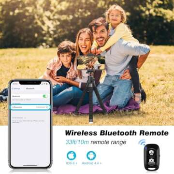 UBeesize Flexible Phone Tripod with Wireless Remote - Black