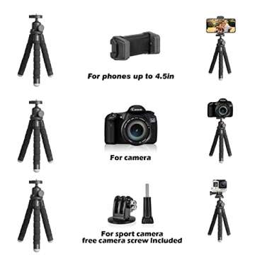 UBeesize Flexible Phone Tripod with Wireless Remote - Black