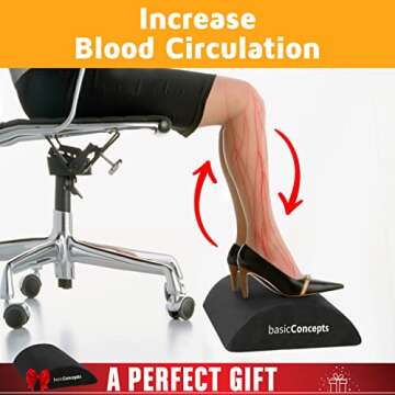 Airplane Footrest (Soft but Firm), Perfect Foot Hammock Airplane or Office Footrest to Relax Your Feet, Ergonomic Foot Rest Under Desk for Office Use, Washable Cover, Foot Stool Under Desk