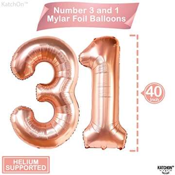 KatchOn Rose Gold 31 Balloons - 40 Inch Birthday Decor