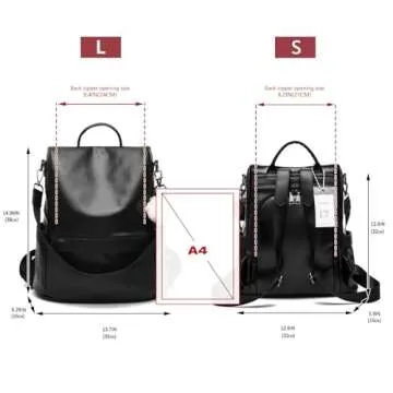 Stylish Anti-theft PU Leather Backpack Purse