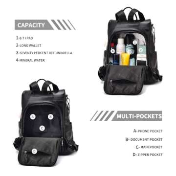 Stylish Anti-theft PU Leather Backpack Purse