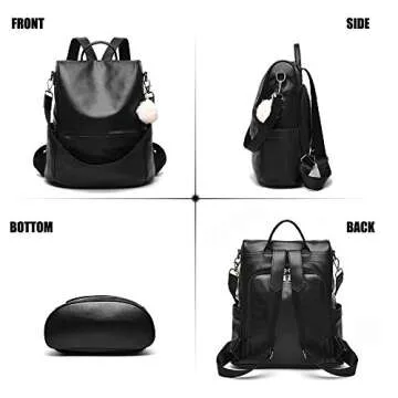 Stylish Anti-theft PU Leather Backpack Purse