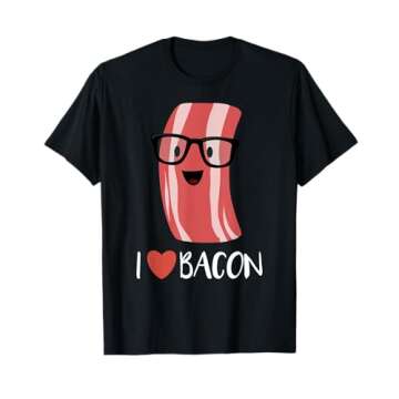 I Love Bacon Geeky Glasses T-Shirt - Fun Apparel for Kids
