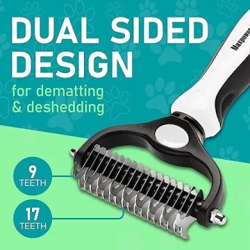 Maxpower Planet Pet Grooming Brush - Dual-Sided Rake for Dogs & Cats