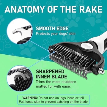 Maxpower Planet Pet Grooming Brush - Dual-Sided Rake for Dogs & Cats
