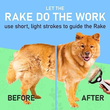 Maxpower Planet Pet Grooming Brush - Dual-Sided Rake for Dogs & Cats