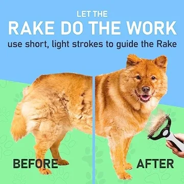 Maxpower Planet Pet Grooming Brush - Dual-Sided Rake for Dogs & Cats