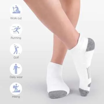 Felicigeely Ankle Athletic Running Socks Low Cut Sports Socks Breathable Cushioned Tab Socks for Men Women 6 Pairs