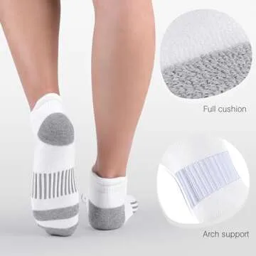 Felicigeely Ankle Athletic Running Socks Low Cut Sports Socks Breathable Cushioned Tab Socks for Men Women 6 Pairs