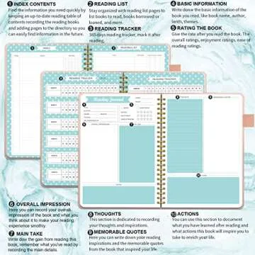 Reading Journals for Book Lovers, Book Journal Reading Log for Readers to Review and Track Your Reading, Book Club Journal and Planner, 80 Books (8.5x5.5"), Rose Gold