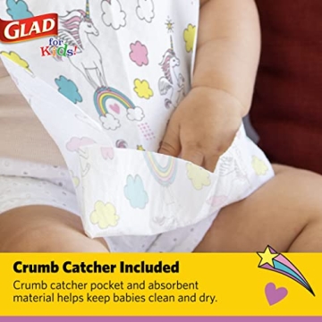 Glad for Kids Unicorn Bibs – Disposable, Leakproof, Mess-Free