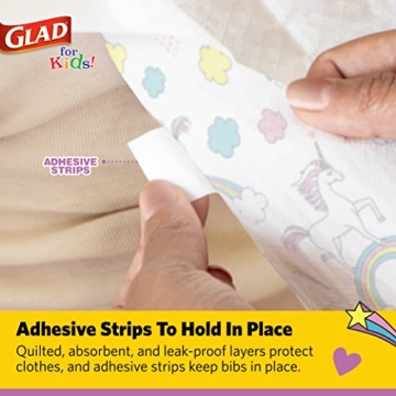 Glad for Kids Unicorn Bibs – Disposable, Leakproof, Mess-Free