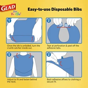 Glad for Kids Unicorn Bibs – Disposable, Leakproof, Mess-Free