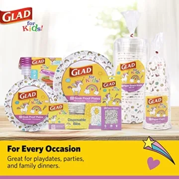 Glad for Kids Unicorn Bibs – Disposable, Leakproof, Mess-Free