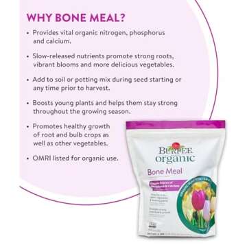 Burpee Bone Meal Fertilizer | Add to Potting Soil | Strong Root Development | OMRI Listed for Organic Gardening | for Tomatoes, Peppers, and Bulbs, 1-Pack, 3 lb (1 Pack)