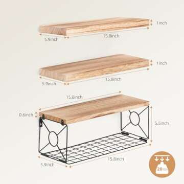 MIAGLACE Bathroom Shelves Over Toilet - Stylish Storage