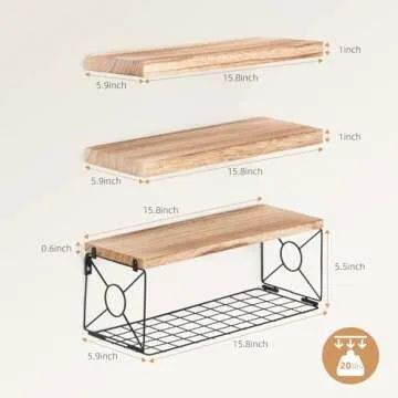 MIAGLACE Bathroom Shelves Over Toilet - Stylish Storage