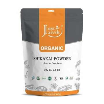 Just Jaivik 100% Organic Shikakai Powder - 227 gms - Natural Hair Care