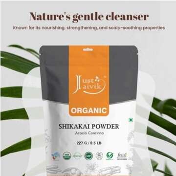 Just Jaivik Organic Shikakai Powder for Healthy Hair Care