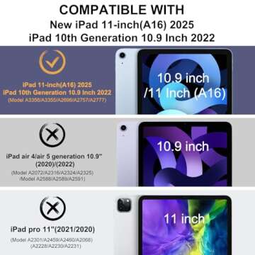 Stylish OKP iPad Case for 11-inch (A16) & 10th Gen - Dark Purple