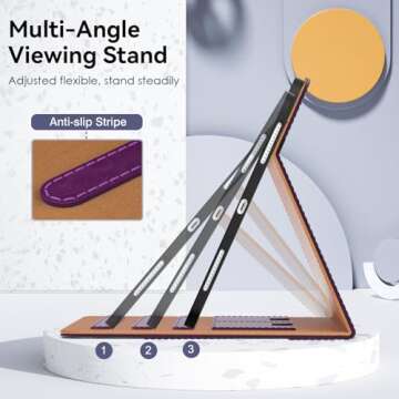 Stylish OKP iPad Case with Pencil Holder & Multi-Angle Viewing