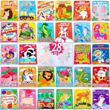 Geefuun Mini Coloring Books - 28PCS - Perfect for Kids Age 2-8, Fun and Educational Party Favors!
