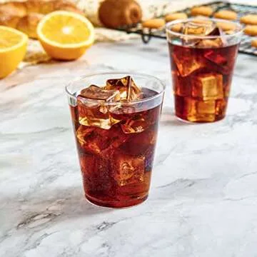 JOLLY CHEF 8 oz Clear Plastic Cups - 200 Pack for Events