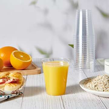 JOLLY CHEF 8 oz Clear Plastic Cups - 200 Pack for Events