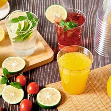 JOLLY CHEF 8 oz Clear Plastic Cups - 200 Pack for Events