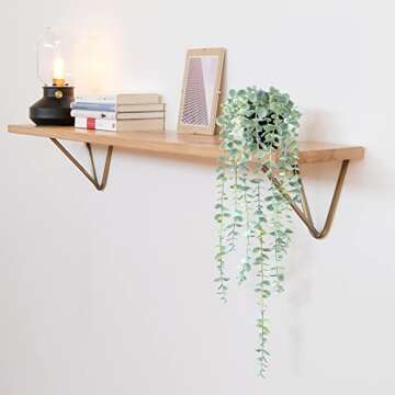 HOFMEFY Fake Hanging Plant Eucalyptus Artificial Faux Plants Indoor Small Wall Greenery Decor for Shelf with Black Pot Soft Green 1PCS 23Inch Long
