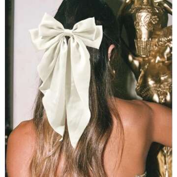 Trnerm Hair Bows for Women - 3PCS Stylish Satin Clips