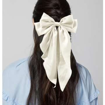 Trnerm Hair Bows for Women - 3PCS Stylish Satin Clips