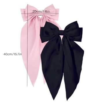 Trnerm Hair Bows for Women - 3PCS Stylish Satin Clips