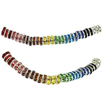 400Pcs Rhinestone Rondelle Spacer Beads for Crafts