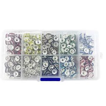 400Pcs Rhinestone Rondelle Spacer Beads for Crafts