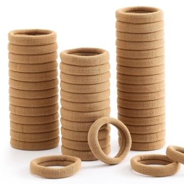 100 Pcs Thick Seamless Hair Ties for Perfect Ponytails - No Damage Accessories for Thick Hair